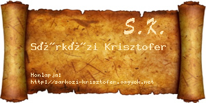 Sárközi Krisztofer névjegykártya