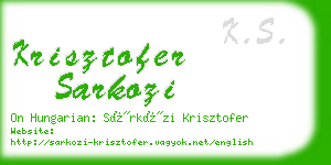 krisztofer sarkozi business card